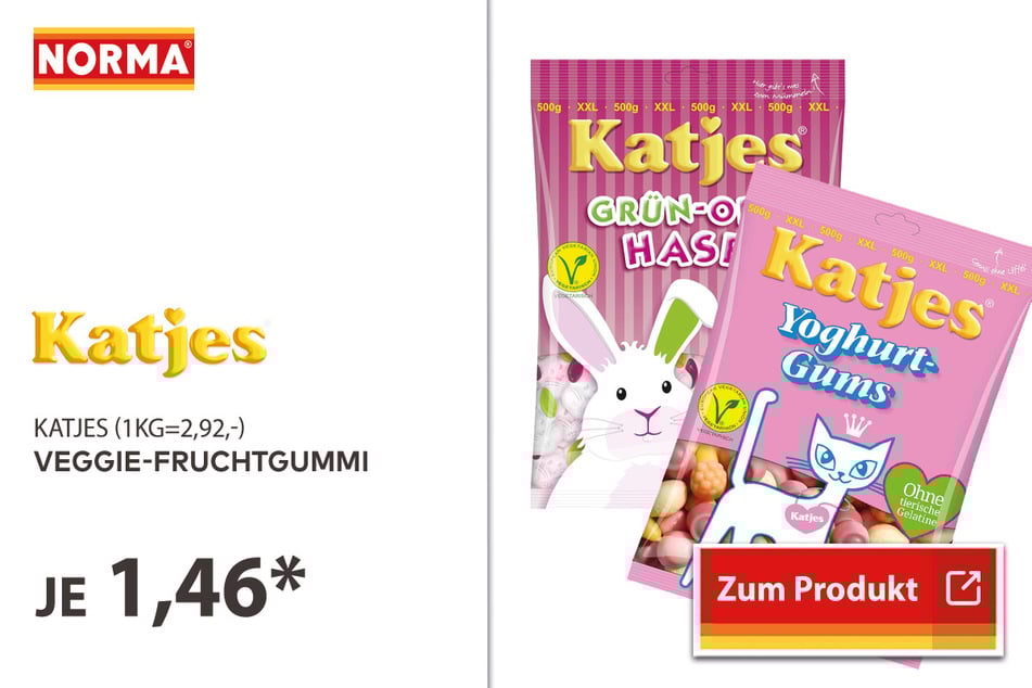 Katjes Veggie-Fruchtgummi gibt's daher schon für 1,46 Euro.