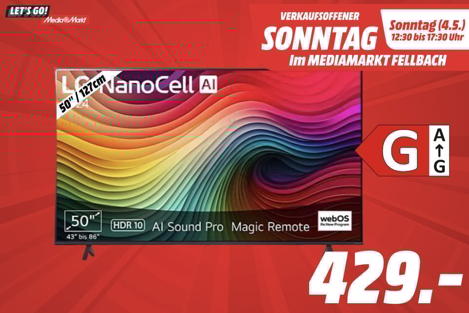 50-Zoll LG-Fernseher für 429 Euro.