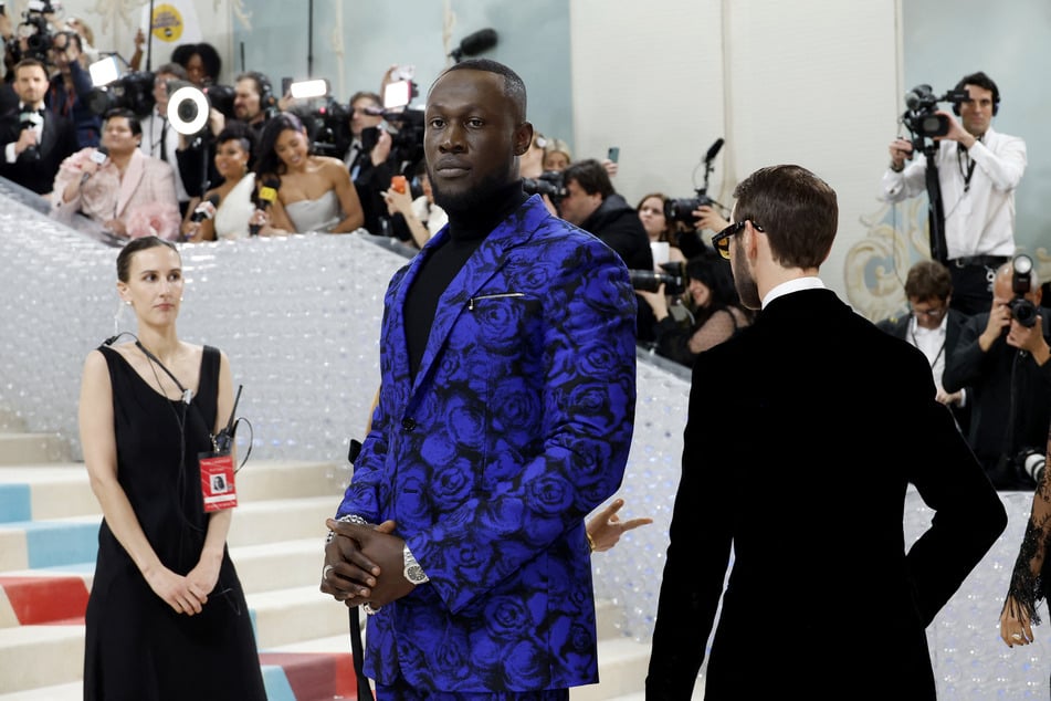 Stormzy in an elegant Burberry suit.