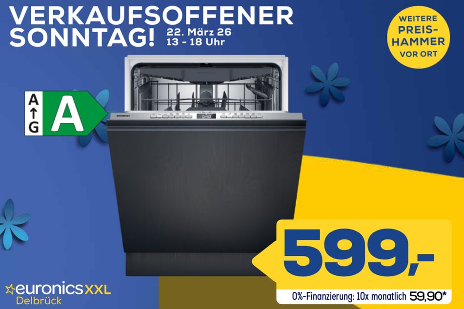 Siemens-Geschirrspüler SN63EVEUCE
für 599 Euro.