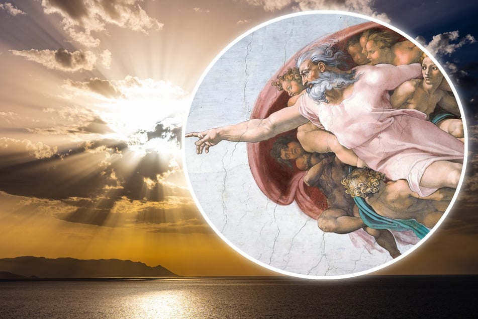 Auf der Deckenfresko "Die Erschaffung Adams" von Michelangelo in der Sixtinischen Kapelle ist Gott als alter Mann dargestellt.