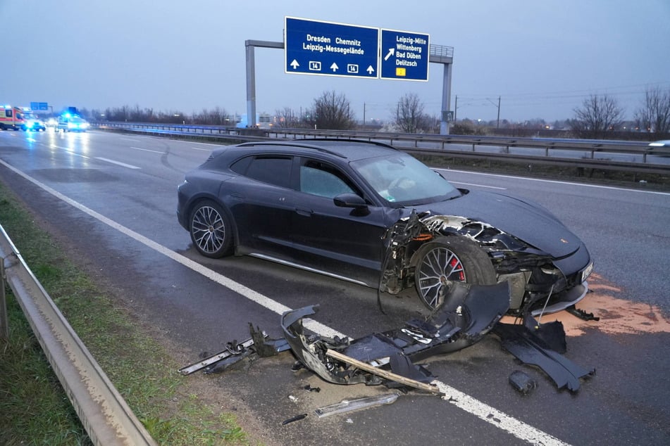 Dieser Porsche war in den Unfall bei Leipzig verwickelt.