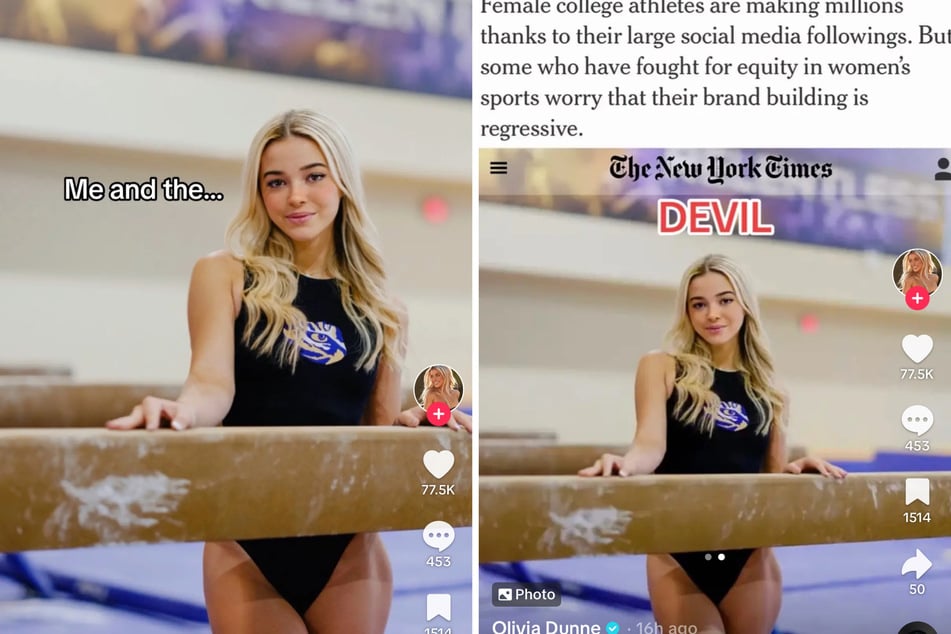 Olivia Dunne took a playful jab at The New York Times over a controversial article the publication produced in November about the star LSU gymnast.
