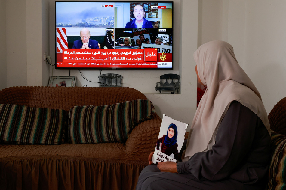 Sameera Dwayyat, the mother of 26-year-old Shorouq Dwayyat, a Palestinian prisoner in Israel, waits for updates on her daughter's possible release.