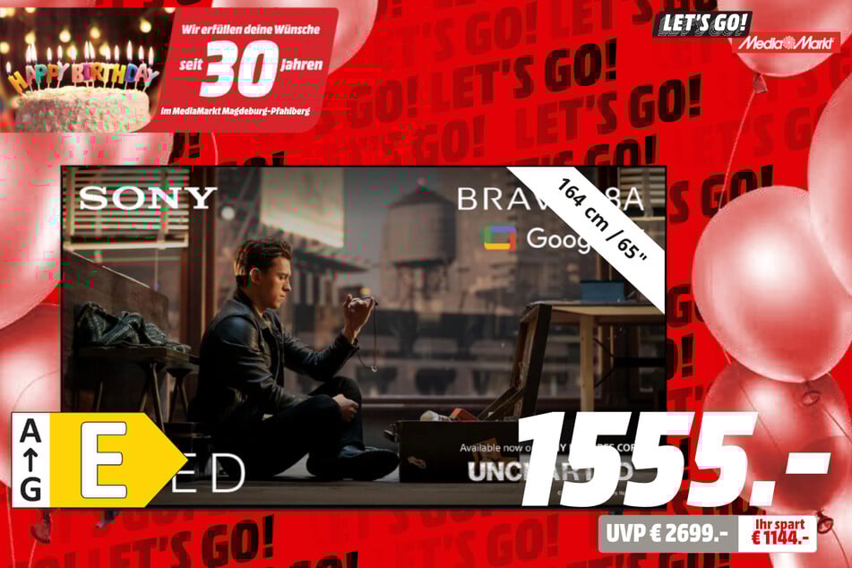 65-Zoll Sony-Fernseher Bravia K65 XR8 A für 1.555 statt 2.699 Euro.