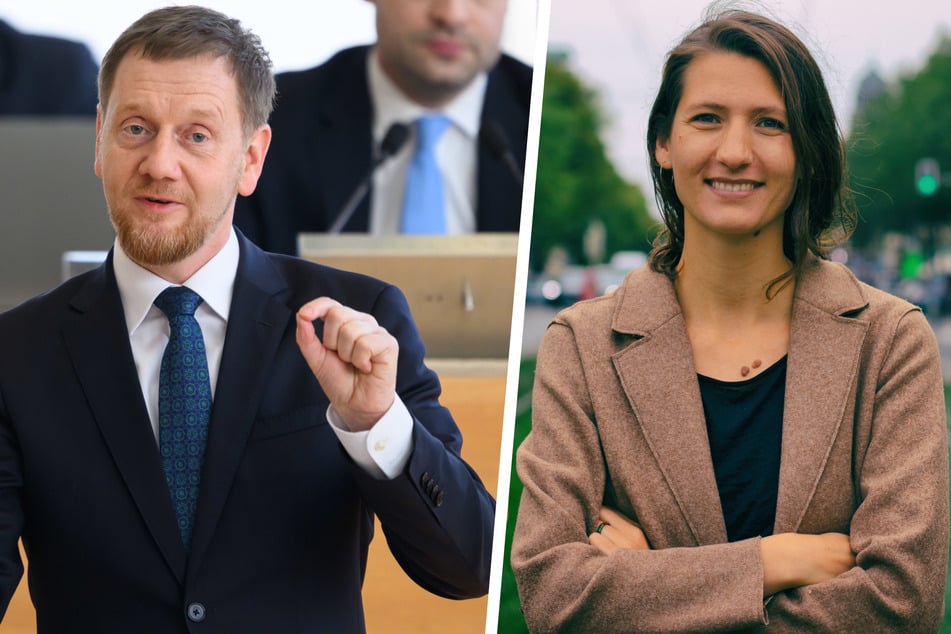 Ministerpräsident Michael Kretschmer (49, CDU) und Nadja Sthamer (34, SPD)