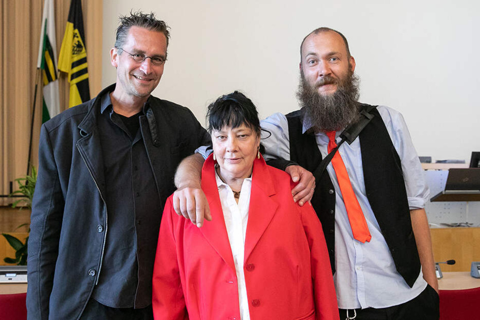 Sie reichten den Eilantrag zum Klimanotstand ein: Martin Schulte-Wissermann (48, Piraten, l.), Manuela Graul (56, Freie Bürger) und Max Aschenbach (34, Die Partei).