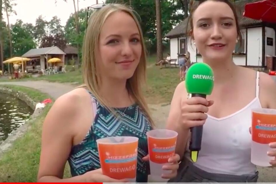 Nicci und Lilly freuen sich auf das Festival mit erfrischender Trinkwasserbar.