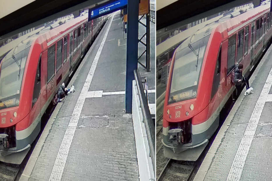 Der Mann wurde zwischen Bahnsteigkante und Zug eingeklemmt.