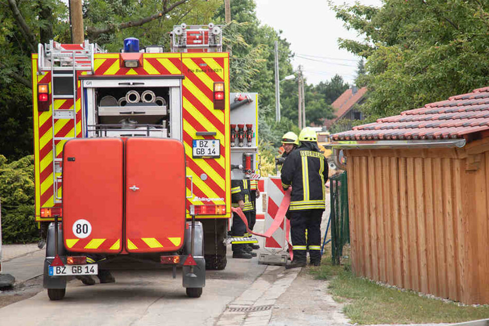 Die Freiwillige Feuerwehr Burkau sicherte vor Ort alles ab.