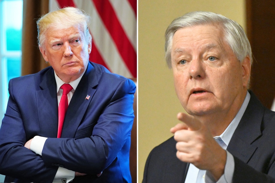 In a recent interview, Senator Lindsey Graham (r.) called on Donald Trump (l.) to cut ties with Laura Loomer, who has been accompanying him on the campaign trail.