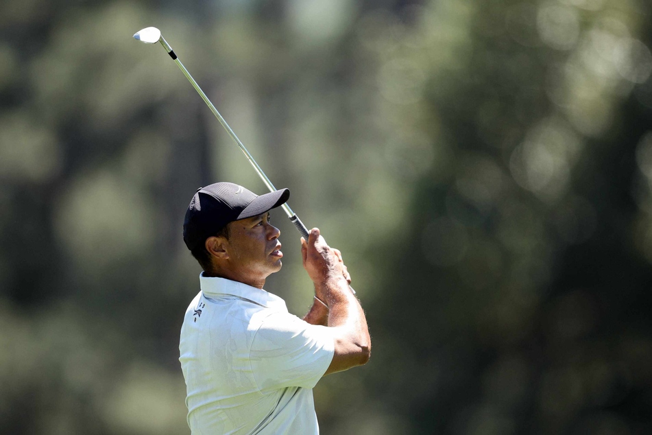 Tiger Woods on the eighth hole during the third round of the 2024 Masters Tournament at Augusta National Golf Club on Saturday.