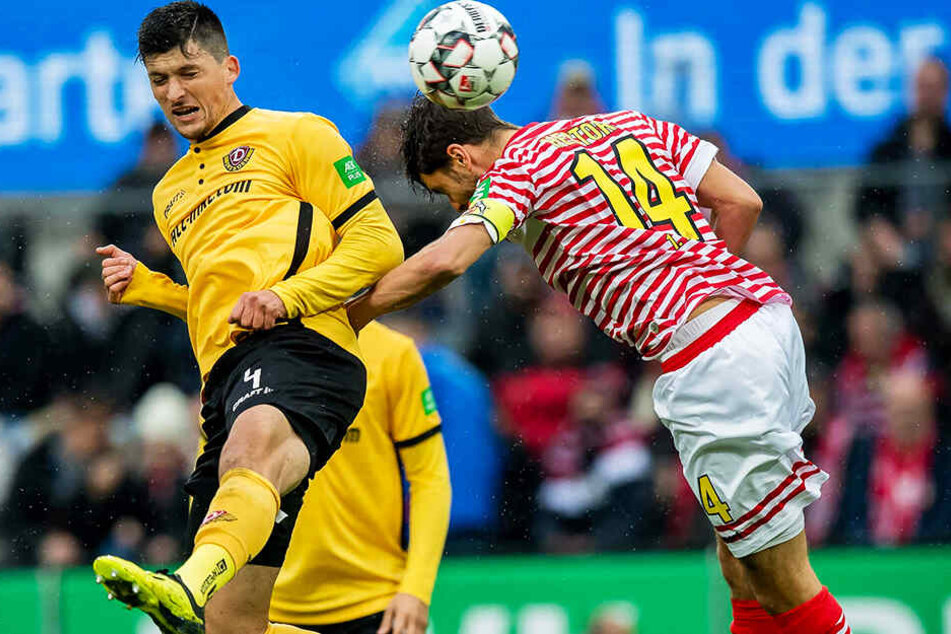 Jannis Nikolaou (l.) im Kopfballduell mit dem Kölner Jonas Hector. Heute soll Nikolaou den Abwehrriegel verstärken.