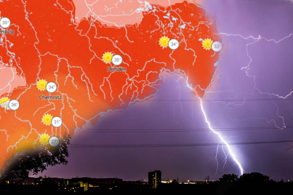 In Sachsen, Sachsen-Anhalt und Thüringen muss mit starkem Gewitter und Regen gerechnet werden.