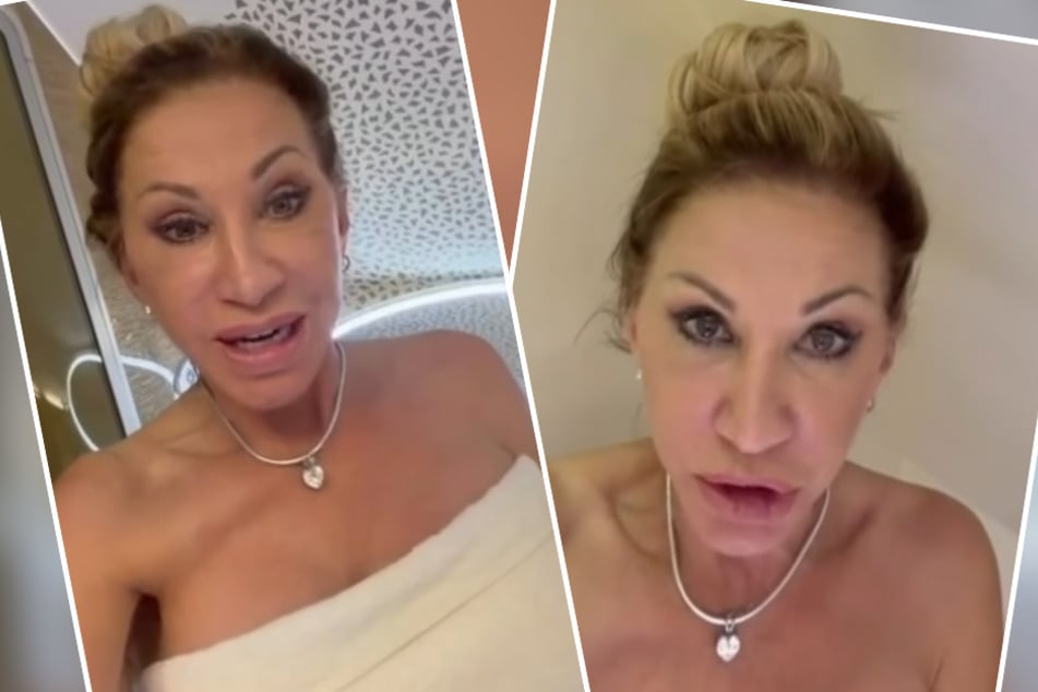 Auf dem Flug von Nizza nach Dubai hat die TV-Ikone erstmals die First-Class-Dusche ausprobiert.