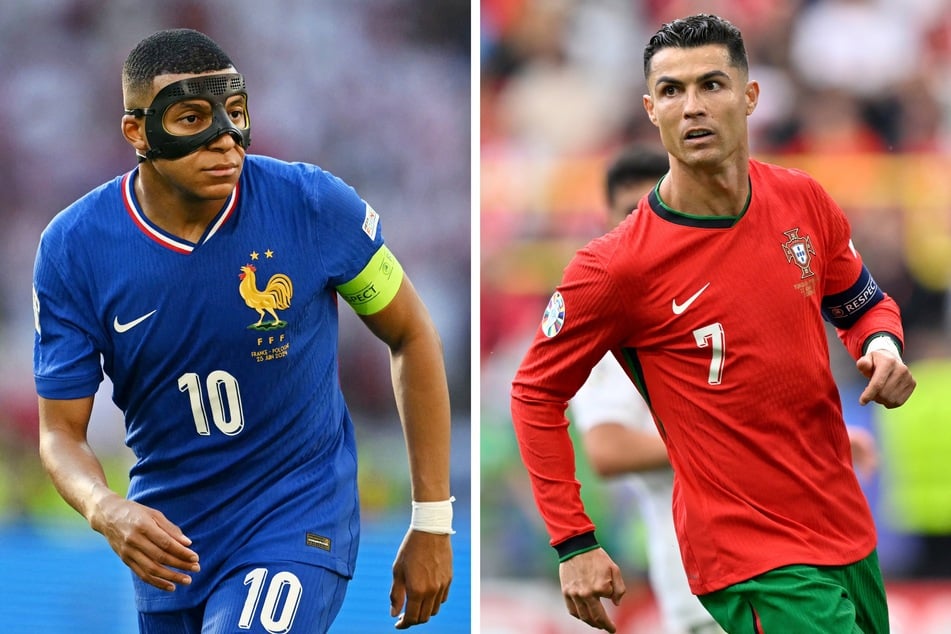 Sowohl Kylian Mbappé (l.) als auch Cristiano Ronaldo wollen ins Halbfinale der EM - doch ein Superstar scheidet heute Abend noch aus.