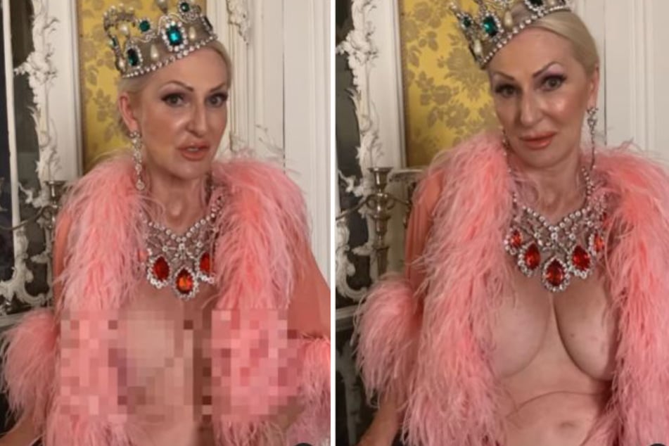 Nimmt sich selbst nicht zu ernst: Désirée Nick (66) gibt auf Instagram die Königin ohne Schneiderin.