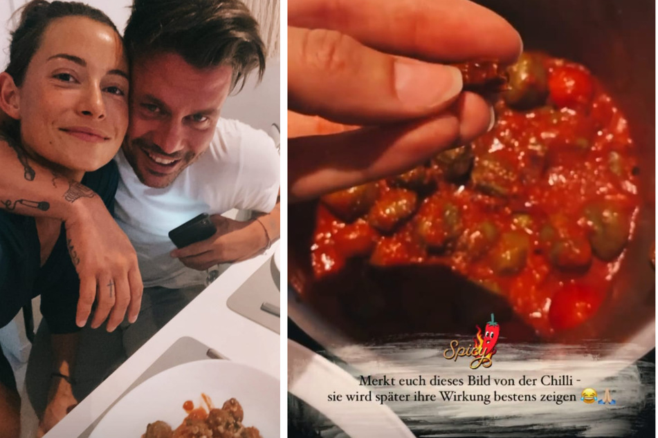 Beim gemeinsamen Kochabend von Jennifer Lange (27) und ihrem Freund Darius Zander (37) kam unter anderem eine Chilischote zum Einsatz. (Fotomontage)