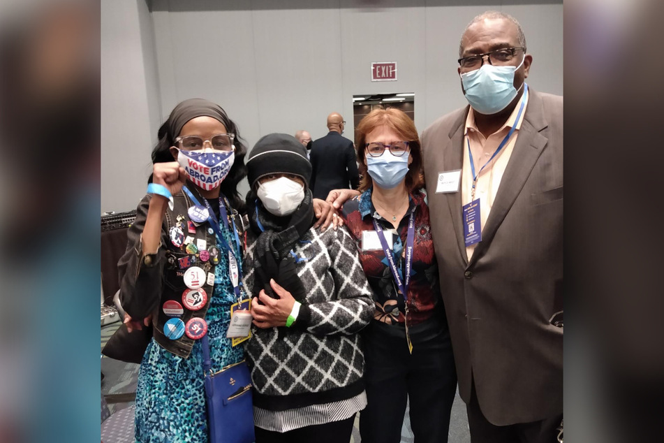 From l. to r.: DA DNC Member Adrianne George, N'COBRA Legislative Committee Chair Kenniss Henry, DA DNC Member Martha McDevitt-Pugh, and Texas DNC Member Royce West during the 2022 DNC Winter Meeting.