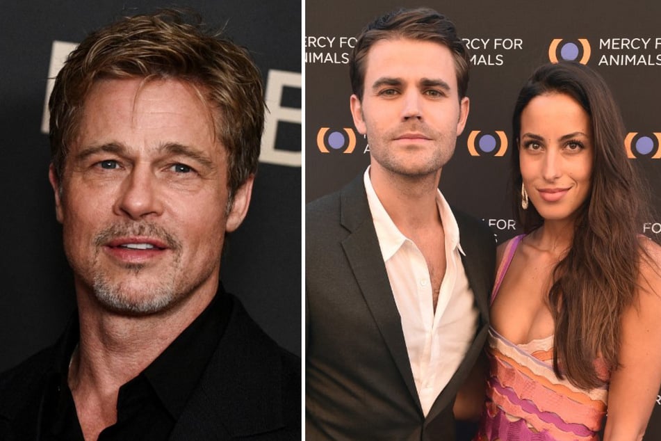 Ist nach dem Ehe-Aus zwischen Paul Wesley (40, Mitte) und Ines de Ramon (30) der Weg frei für ihre Romanze mit Hollywood-Star Brad Pitt (59, l.)?