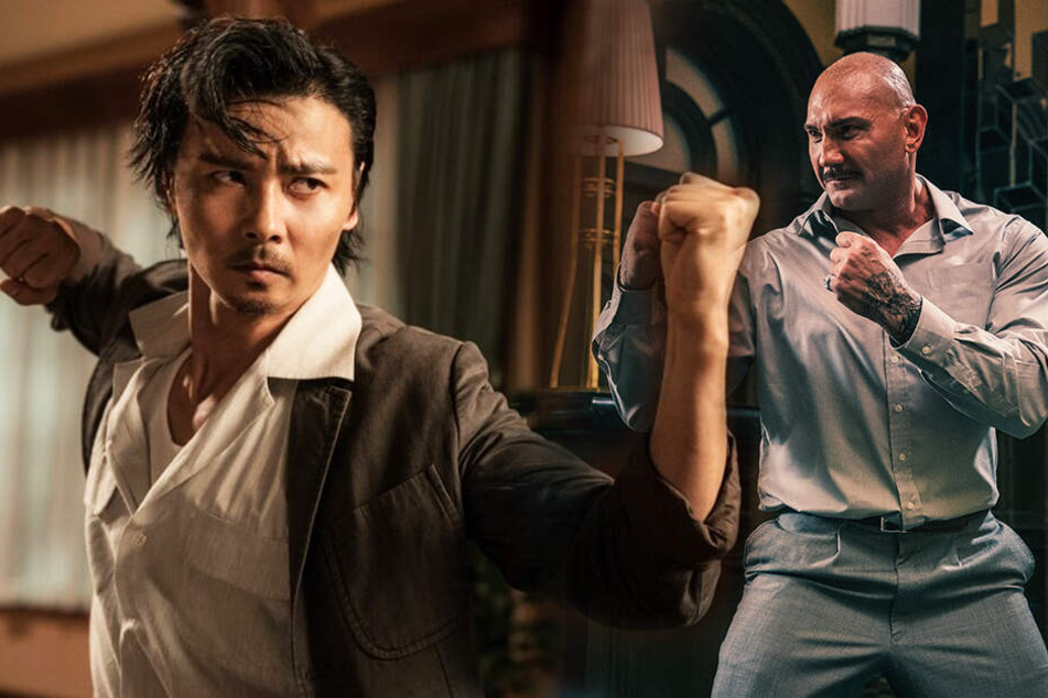 Cheung Tin Chi (l., Max Zhang) muss sich mit dem hartgesottenen Owen Davidson (David Bautista) anlegen. (Bildmontage)