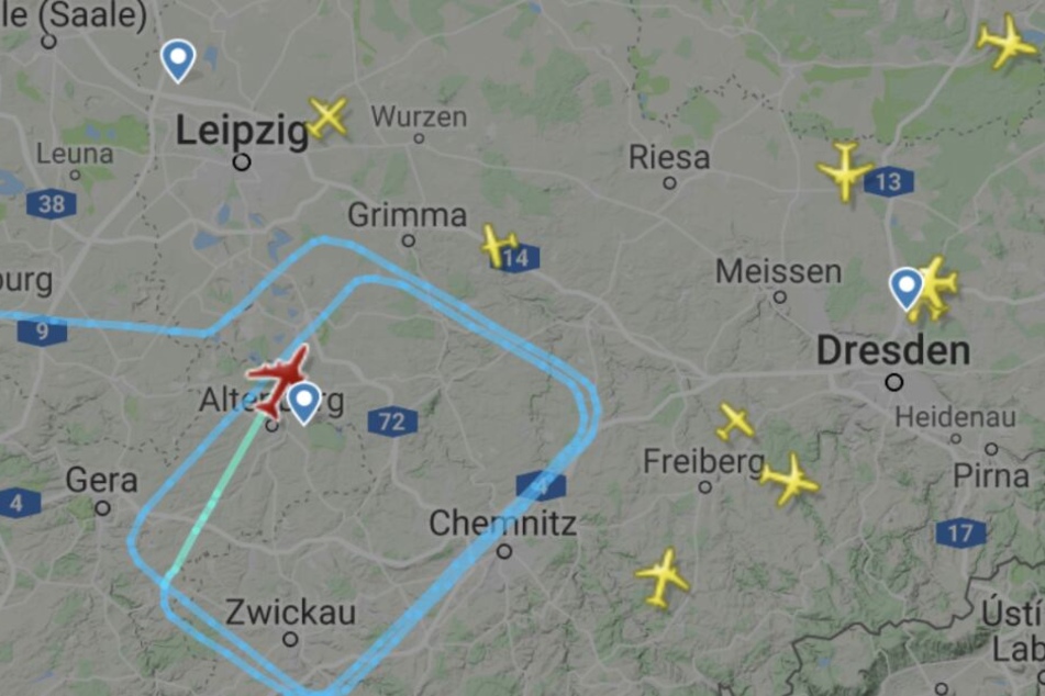 Mehrfach kreiste das Flugzeug über West- und Nordsachsen sowie über Ostthüringen.