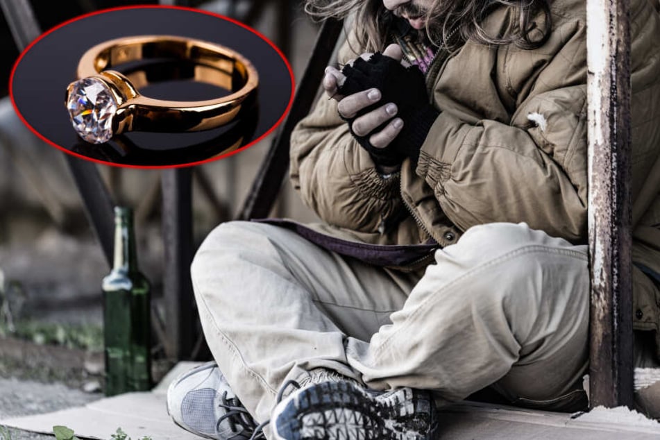 Fotomontage: Der 55-jährige Wohnsitzlose wollte einen mehrere Tausend Euro teuren Ring aus einem Juweliergeschäft stehlen (Symbolbild).