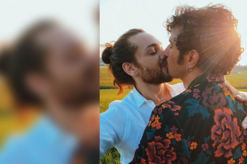 Riccardo Simonetti (27, l.) küsst seinen Freund Steven (37).
