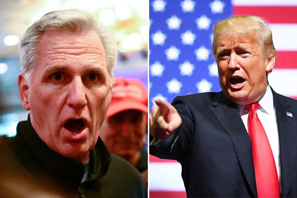 In a recent social media post, Donald Trump (r.) criticized former House Speaker Kevin McCarthy for a debt ceiling deal he made that will end on January 1.