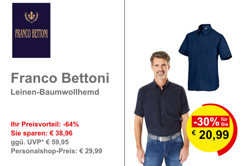Franco Bettoni Leinen-Baumwollhemd