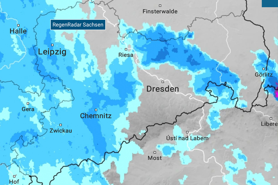 Heutiger Mittwoch: Der Regen bricht über Sachsen hinein.