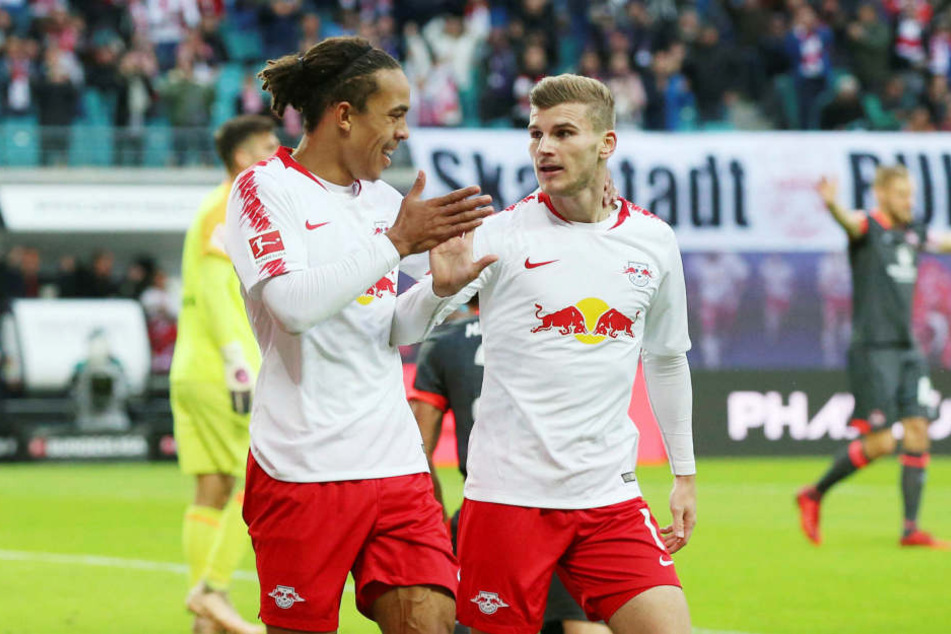 Yussuf Poulsen und Timo Werner werden RB Leipzig im wichtigen Europa-League-Spiel bei Celtic Glasgow am Donnerstag wohl fehlen.