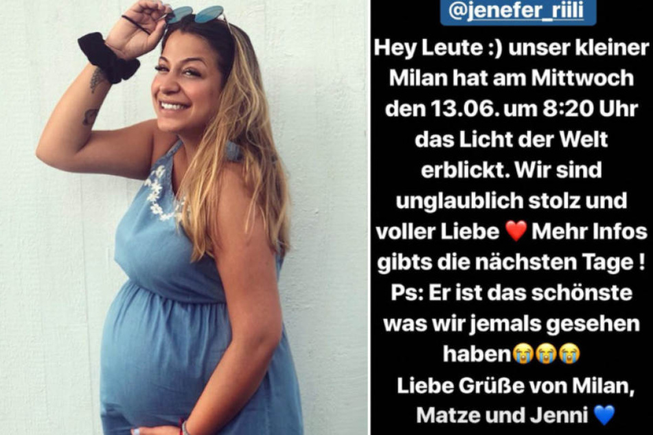 Mit diesem süßen Text verkündete Jenefer Riili (27) die Geburt ihres Sohnes Milan bei Instagram.