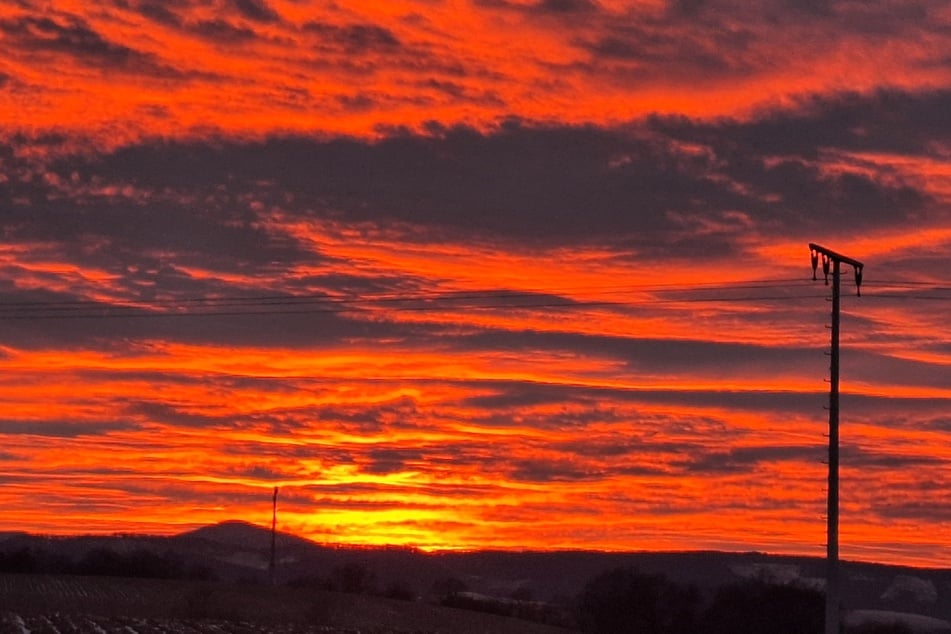 Atemberaubender Sonnenuntergang in dieser Woche im Wartburgkreis.