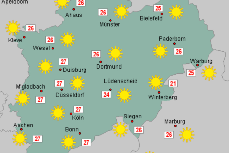 Das Thermometer steigt am Montag auf bis zu 29 Grad, in den darauffolgenden Tagen wird es noch heißer.