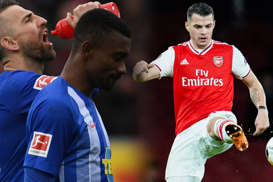 Saloon Kalou (m) darf sich einen neuen Verein suchen. Kommt Granit Xhaka (r) im Winter nach Berlin?
