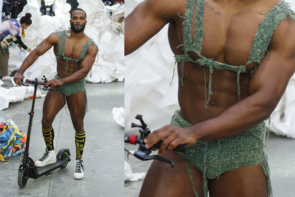 Darauf hat die Modewelt gewartet: Ein Model zeigt eine Kreation von Andreas Kronthaler für Vivienne Westwood aus der Frühjahr/Sommer 2019 Kollektion.