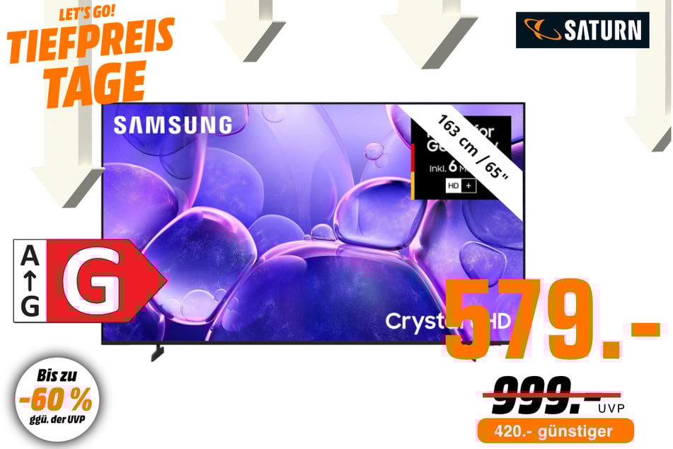 65-Zoll Samsung-Fernseher für 579 statt 999 Euro.