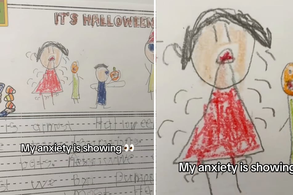 Der sechsjährige Jameson malte seine Mama in einem ihm sehr bekannten Zustand: nervös.