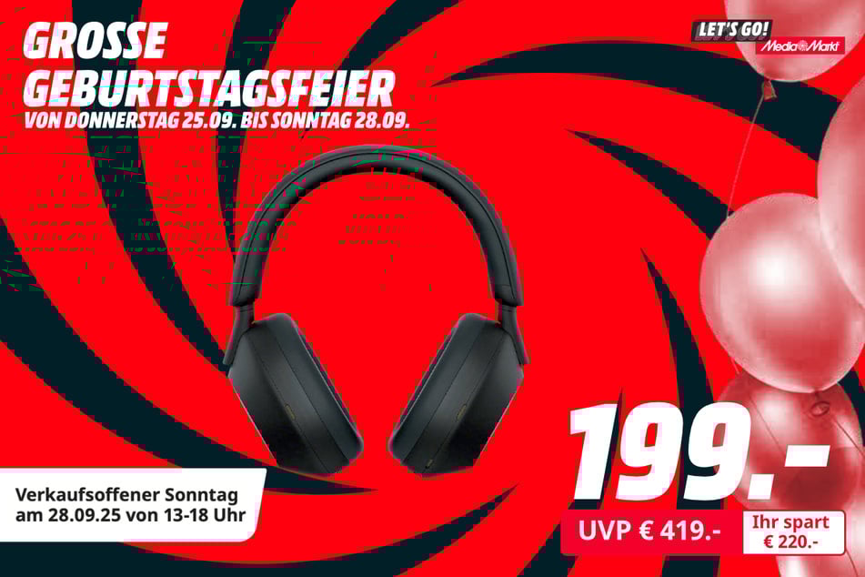 Sony-Kopfhörer WH-1000XM5 für 199 statt 419 Euro.