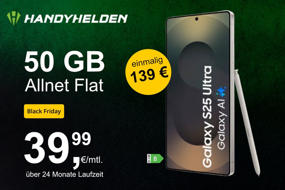 Das Samsung Galaxy S25 Ultra (512 GB) inkl. 50 GB Datenvolumen für einmalig 139 Euro.
