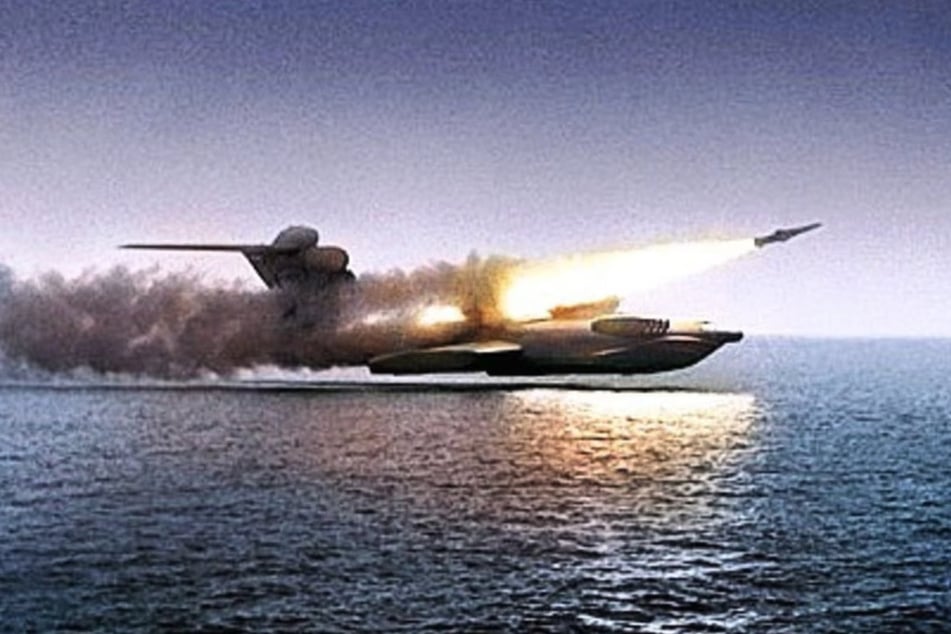 Ein sowjetisches Ekranoplan der Lun-Klasse. Nur ein Exemplar wurde jemals gebaut.