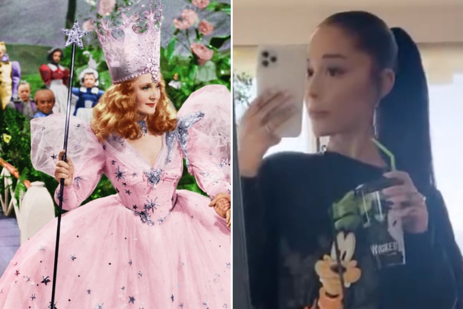 Newly released photos of Ariana Grande as Glinda in the Wicked movie have been released and fans are wickedly surprised!