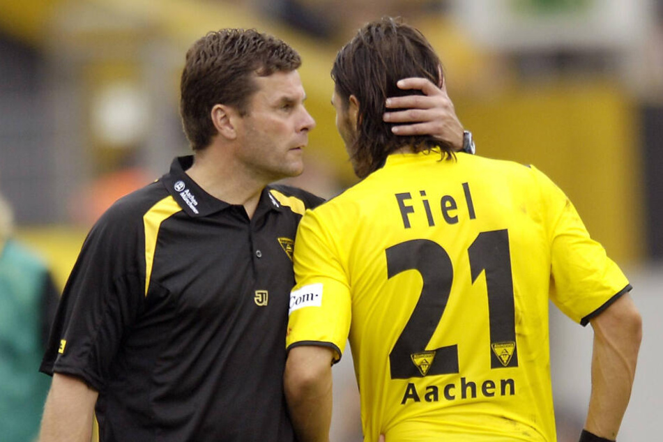 Dieter Hecking (l.) und Cristian Fiel erlebten bei Alemannia Aachen gemeinsam erfolgreiche Zeiten. Jetzt stehen sie sich als Trainer gegenüber.