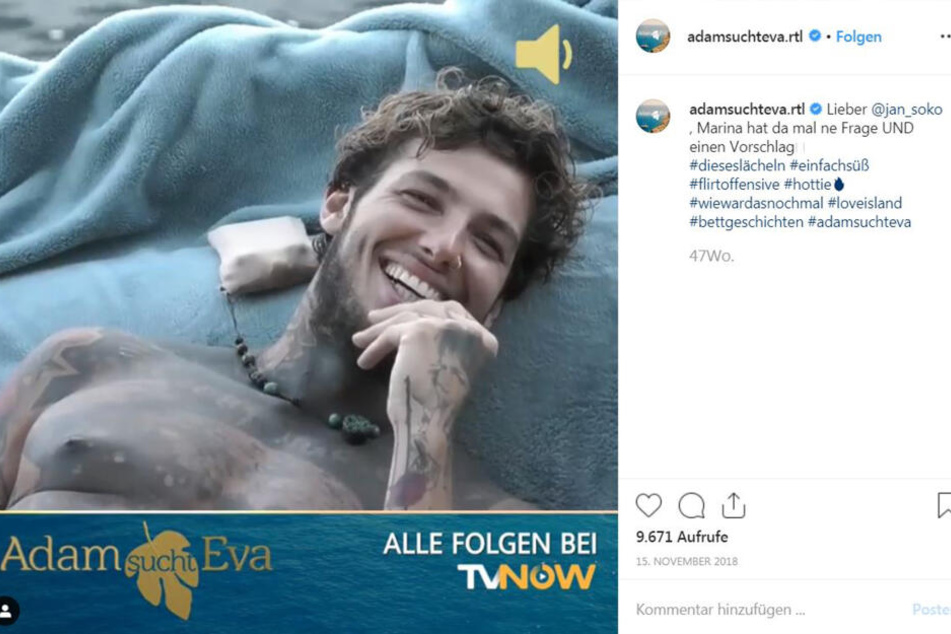 So zeigt der Fernsehsender RTL kürzlich Jan Sokolowsky auf Instagram.