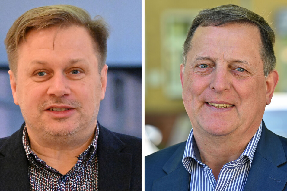 Rainer Galla (61, AfD, r.) fordert am morgigen Sonntag den SPD-Kandidaten Frank Steffen (52) heraus.