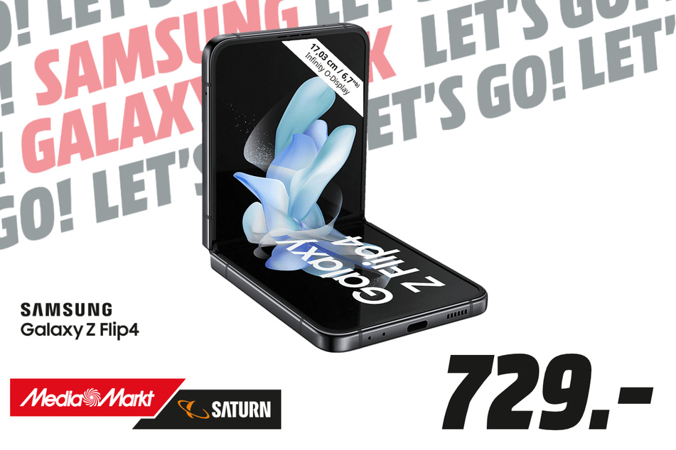 Samsung Galaxy Z Flip 4 5G für 729 Euro.