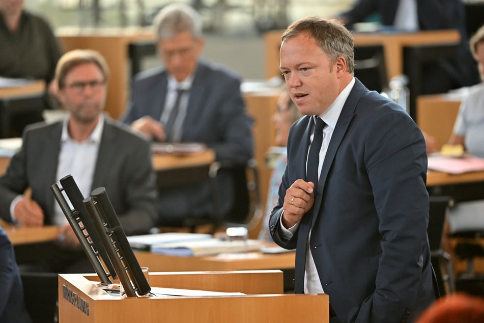 Thüringens CDU-Chef Mario Voigt (46) bezeichnet sowohl die Grünen, als auch die AfD als "Angstparteien". (Archivbild)