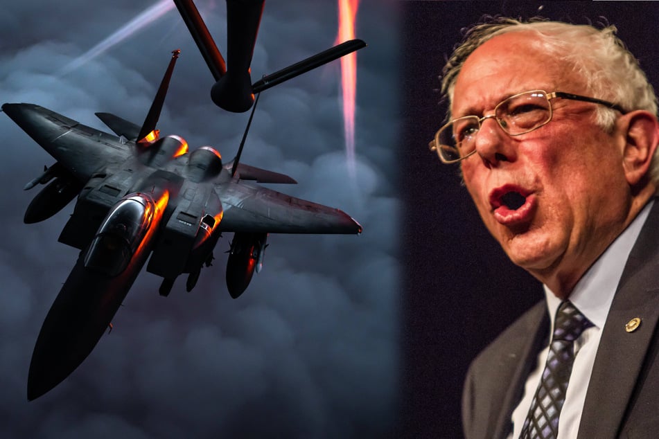 Bernie Sanders (79) had harsh words for Biden's air strike on Syria and has repeatedly called for bringing an end to endless wars (collage).