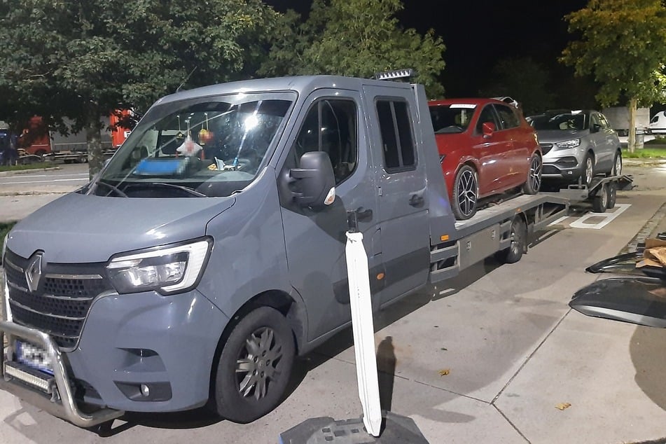 Mega-Kontrolle auf A4 bei Chemnitz: Überladener Transporter aus dem Verkehr gezogen